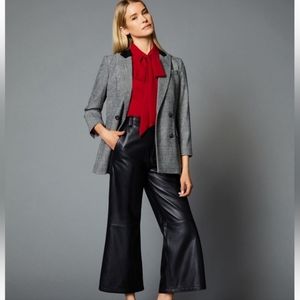 Antonio Melani Morgan Genuine Leather Culotte High Rise Wide Leg Cropped…